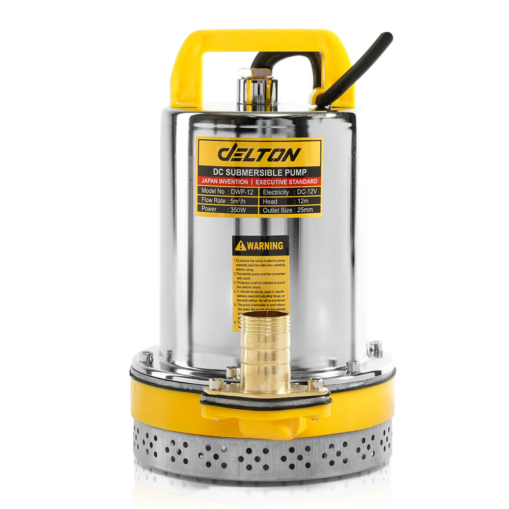 ปั๊มจุ่มโซล่าเซลล์ DELTON รุ่น DWP-12 ขนาด 1 นิ้ว 12V 350W